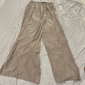 Zara Nude Silky Pants